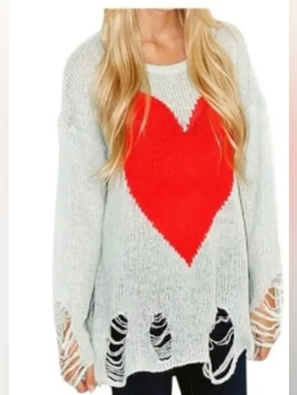 Wildfox Gray Sweater with Red Heart!!